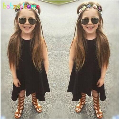 0-5Years/Summer Style Baby Little Girls Dresses Sleeveless Black Children Dress Costume For Kids Clothes Infant Clothing BC1171