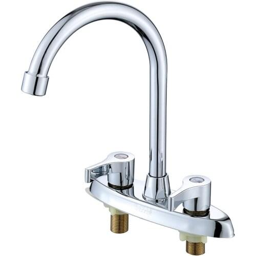 Copper Washbasin Wash Basin Faucet Hot and Cold Double Hole Basin Wash Basin Faucet Washroom Hot and Cold Faucet
