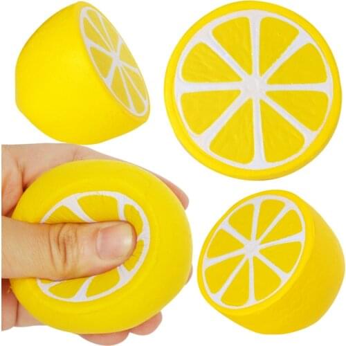 Simulation Squishy Food PU Squishy Slow Rising Scented Lemon Bread Squeeze Toys Stress Relief Vent Kids Plaything 6*5.5CM
