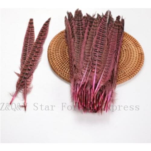 Natural 25--30CM (10-12 inches) hen tail feathers dyed purple 50-100 DIY craft jewelry show mask accessories feathers