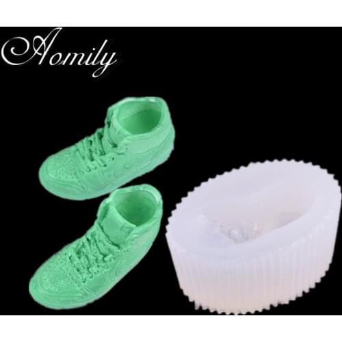 Aomily Shoes Crystal Epoxy Silicone Molds Mini Shoes Tools Basketball Shoes High Top Sneakers Jewelry Resin DIY Gifts for Man