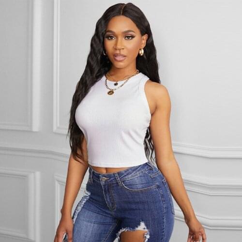 Solid White Tank Top for Women Summer Polyester Casual T-Shirt Simple Female Camisoles Sexy Black Crop Top Cool Broadcloth 2021