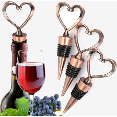 Heart-shaped Metal Bottle Stopper Wine Cork Champagne Stopper Zinc Alloy Wine Stopper LeakproofBottle