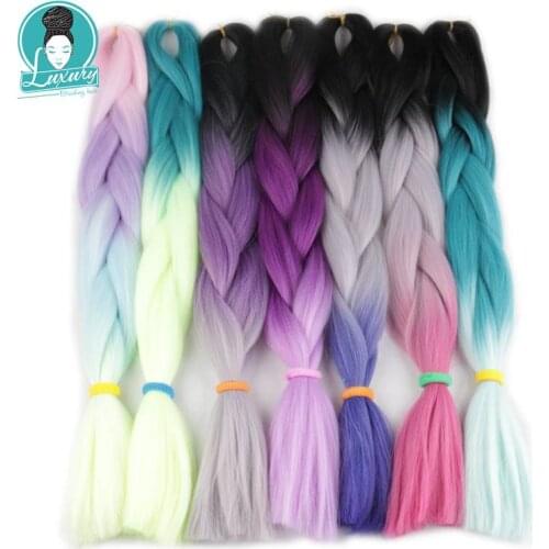 Luxury ForBraiding 3pcs bulk buy Henlon 24inch 60cm Folded Two Three Tone Color Ombre Braiding Synthetic Jumbo Braids