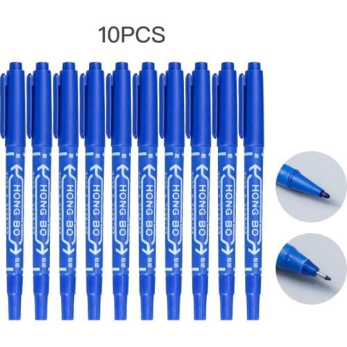 10 Dual Tip Tattoo Pierce Skin Marker Scribe Pen Blue Red Black Color Pen for Tattoo Artist