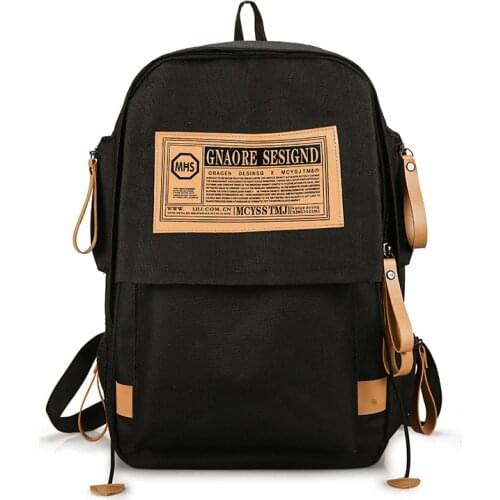 Backpack mens tide brand casual simple campus student bag female tide Korean version ins super fire wild Japanese backpacks