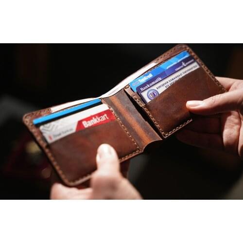 Handmade Genuine Leather Card Case Wallet Authentic Women Men Accessory Stylish Desing High Quality Gift - ES-9030