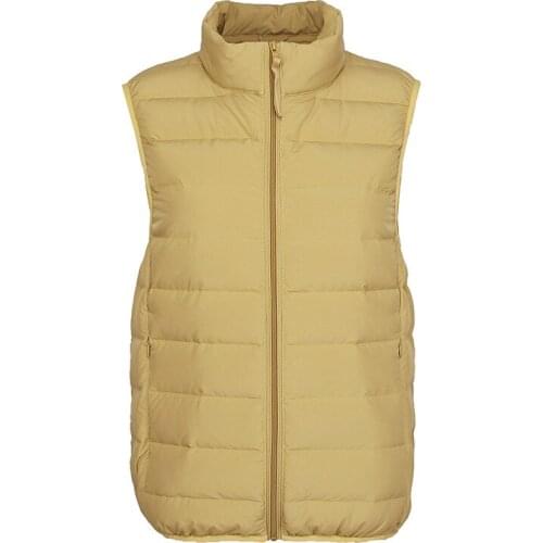 Light Sleeveless Down Vests Coat Women Short Stand Collar Cheap White Duck Down Coats Loose Casual High Quality Womens Clothing