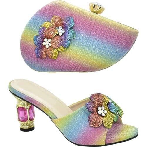 Italian Design High Heels Shoes and Bag To Match Nigerian Shoes and Bag Set Ladies Party Shoes and Bag Wedding Party Pumps