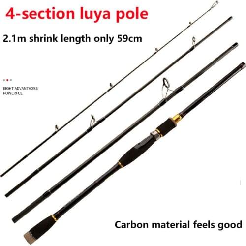 Four-section LURE ROD Portable 2.1/2.4/2.7/3.0 Meters Carbon Spinning Rod M Hard-tuned Long-throwing Rod Bass Rod Fishing Tools