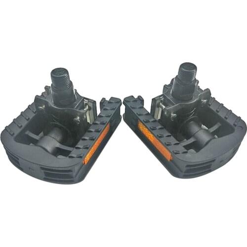 97x74mm Bike Folding Pedals Nylon Steel 9/16 inch Spindle Flat Pedal with Reflector
