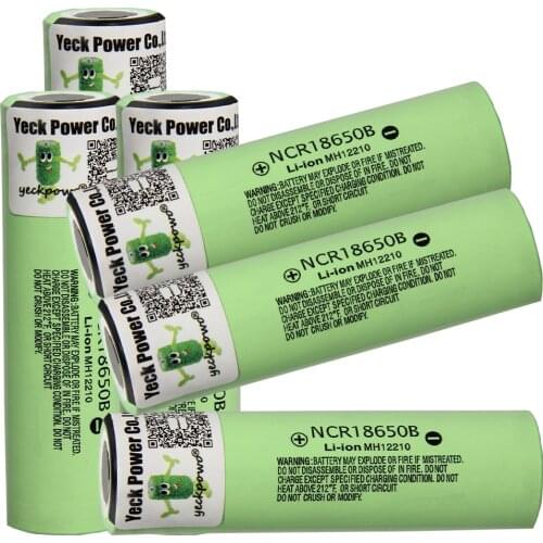 YECKPOWO NCR18650B 3400MAH 3.7V 18650 battery li-ion batteries lithium rechargeable flat top / 18650 charger fast 4 slots