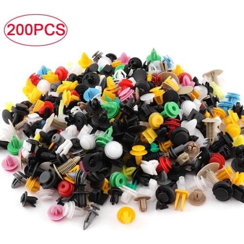 200pcs Fastener Plastic Rivet Door Panel Fender Liner for all Car parts Universal Mixed Auto Fastener Bumper Clips Retainer Car
