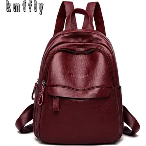 Womens travel backpack for girls New Mochilas mujer 2020 backpack female genuine leather Sac a Dos Femme mochila mujer cuero