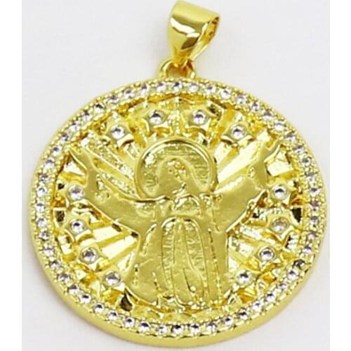 10 Pcs Round Gold Jesus pendant Round Pendant Jewelry Necklace Accessories New design pendant 51601