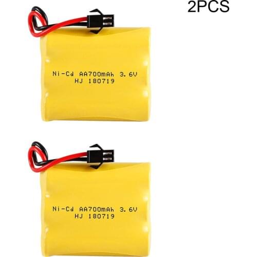 2PCS 3.6V 700mah Ni-CD Battery AA 3.6v battery pack for RC toy Car Boat GUN TANK Truck Trains RC toy model Battery free shipping