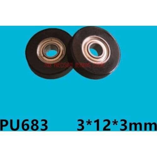 2021 Rushed Top Fashion Small Pulley Wheel Pu Polyurethane Micro Bearing 683 Plastic Bag Inner Diameter 3*12*3mm