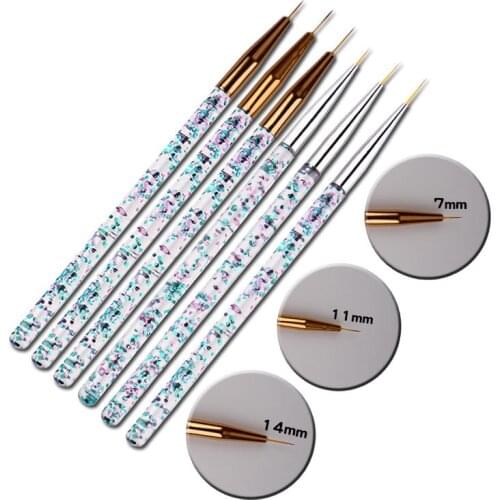 3 Pcs Nail Art Painting Line Pen 3D Tips Drawing Pen UV Gel Brushes Drawing Crystal Liner Glitter French Design Manicure Tool