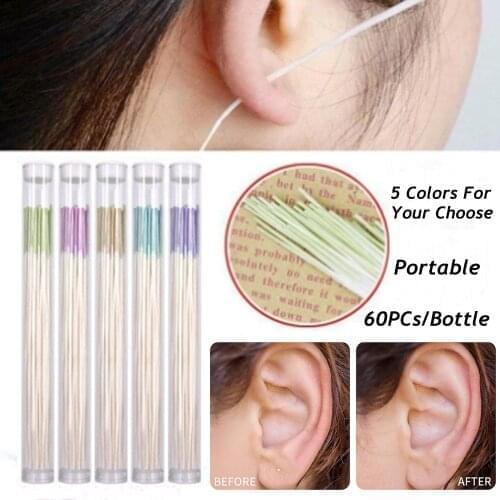 60Pcs/Box Disposable Pierced Ear Cleaning Set Herbal Solution Dental Floss Ear Hole Aftercare Earrings Hole Cleaner Tool Kit