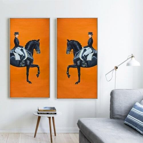 Abstract Modern Orange Horse Racing Picture Wall Posters Anime Modern Canvas Print Painting Art Living Room Unique Decoration
