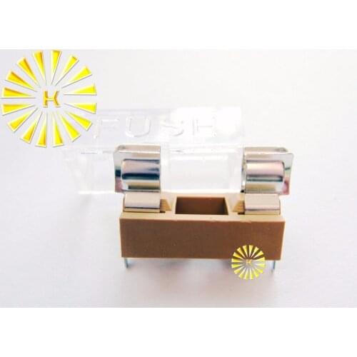 FREE SHIPPING 100PCS x 5x20 Fuse Clip 5*20mm Yellow Fuse Holder with Clear Cover