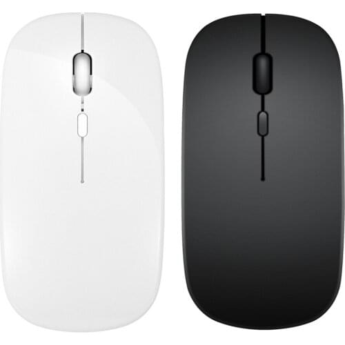 2.4GHz Wireless + Bluetooth-compatible Magic Mouse Dual Mode USB Rechargeable Optical Mice for Desktop Laptop PC Computer