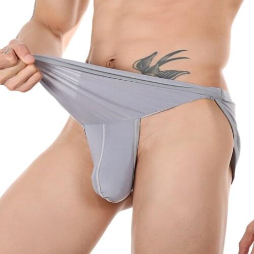 Split Side Boxer Shorts Men Loose Comfy Pajamas Underwear Peni Pouch Panties Underpants Trunk Sexy Cueca Homme Sleepwear A30