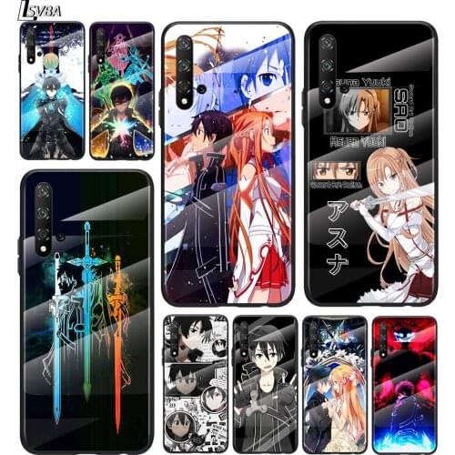 Sword Art Online SAO For Honor 30 20 10 9X 8X Pro Plus Lite Tempered Glass Hot New Shell Luxury Cover Phone Case