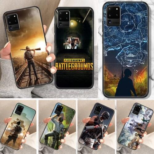PUBG Game Phone case For Samsung Galaxy Note 4 8 9 10 20 S8 S9 S10 S10E S20 Plus UITRA Ultra black 3D cell cover trend cover