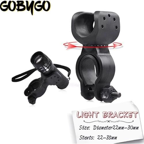 Bicycle Front Light Bracket Flashlight Holder Cycling Bike Light Torch Clip Mount 360 Degree Rotation With Antiskid Rubber