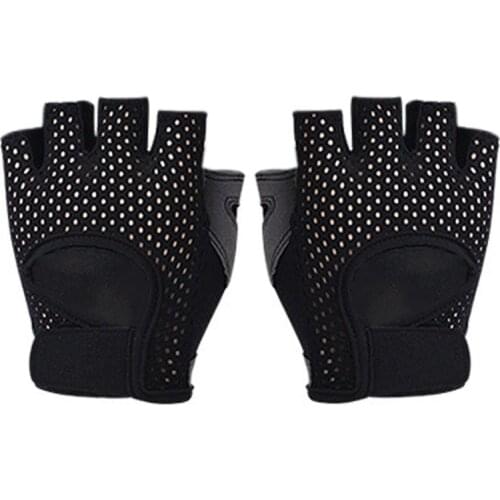 Women Fitness Half Finger Gloves Breathable Mesh Training Weightlifting Mittens H9ED