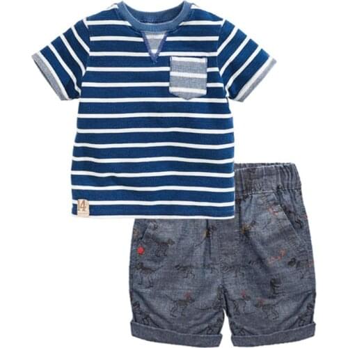 Top Quality Boys T-shirt Pants Beach Children Suits 100% Cotton Baby Boys Clothes Set Casual Outfit Infant Kids Sports Sets 1-7Y