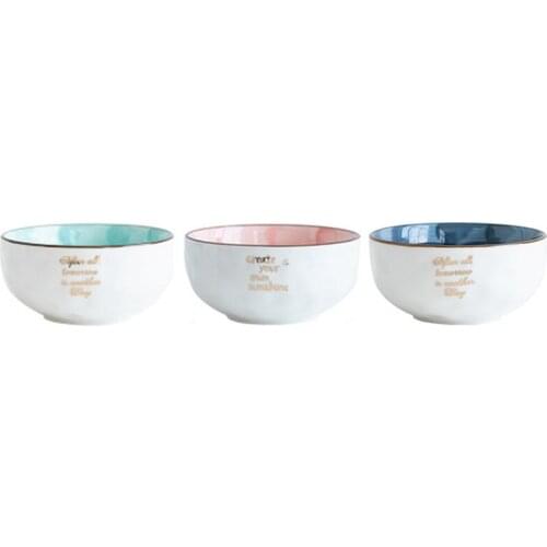 HOT Ceramic Fruit Bowl Salad Tray Noodle Bowl Restaurant Breakfast Salad Fruit Household Bowl