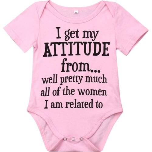 Citgeett Summer Tops Newborn Baby Girls Cotton Short Sleeves Letters Bodysuit Jumpsuit Playsuit Clothes Casual Oufit