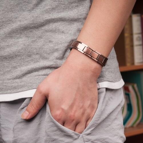 Copper Magnetic Bracelet Male Health Energy 14mm Copper Magnetic Bracelet Arthritis Chain Wrist Band Magnetic Bracelet for Men