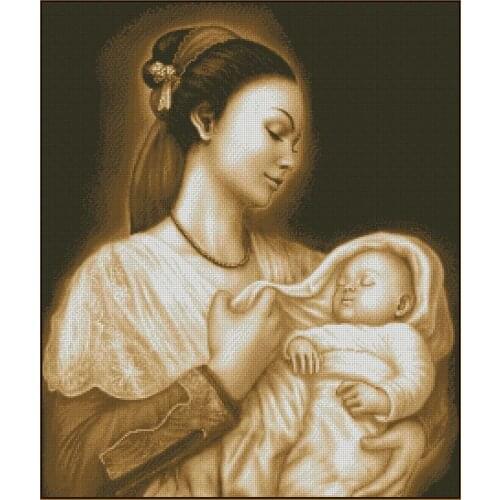 Mary Mother God,Cute Child Baby Sewing Kit Top Quality Embroidery Needlework 14CT Unprinted Cross Stitch Kits DIY Handmade Decor