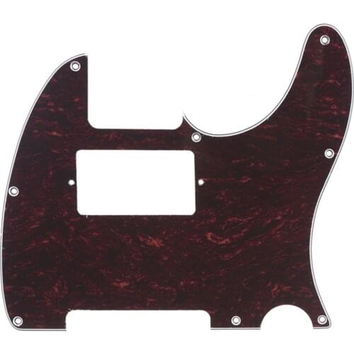 Musiclily 8 Hole Guitar Tele Pickguard Humbucker HH for USA/Mexican Made Fender Standard Telecaster Style, 4Ply Red Tortoise
