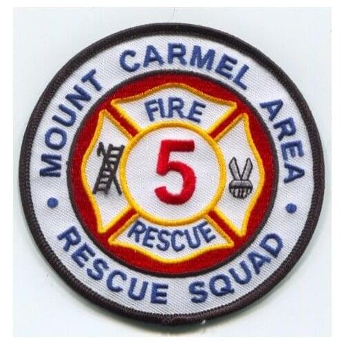 Custom embroidery Patch Mount Carmel Area Rescue Squad 5 Fire Department iron on badge can be customizd with your design no MOQ