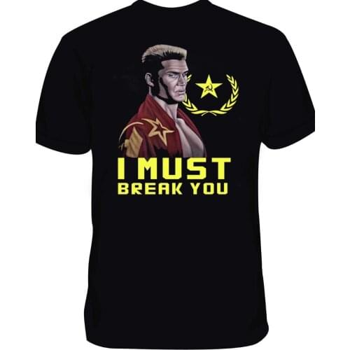 New I Must Break You Rocky Ivan Drago New 2019 Hip Hop Men and Men Brand Clothing Fashion Tees Short Sleeve Shirts