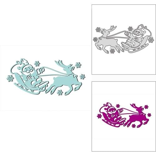 New 2021 Send a Gift Santa Claus Elk Metal Cutting Dies for DIY Scrapbooking and Card Making Decorative Embossing Craft No Stamp