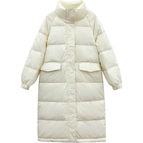 2021 New Winter Womens Jacket Long Warm Down Jacket Stand-up Collar Warm Down Coat Windproof Parkas Female Snow Outwear