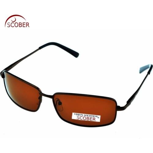 = SCOBER = Rectangular Brown Polarized Sunglasses Hd Polaroid Lens Eyeglasses Spring Hinge Driving Vintage Male Google Eyewear