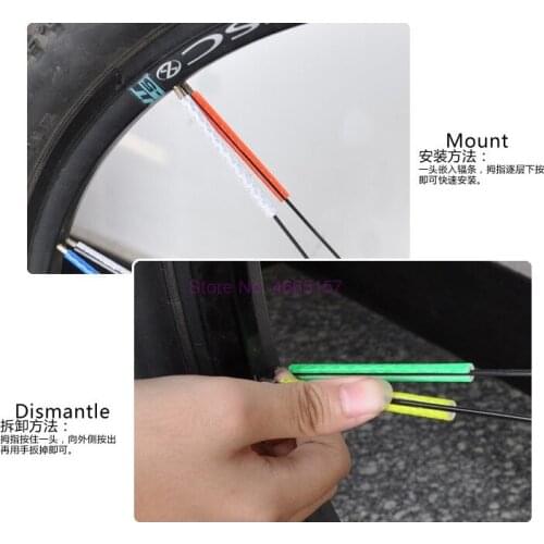 By DHL 200packs 12 PCS/pack Bicycle Bike Wheel Spokes Reflective Sticker Tube Cycling Reflector Reflective Warning DIY