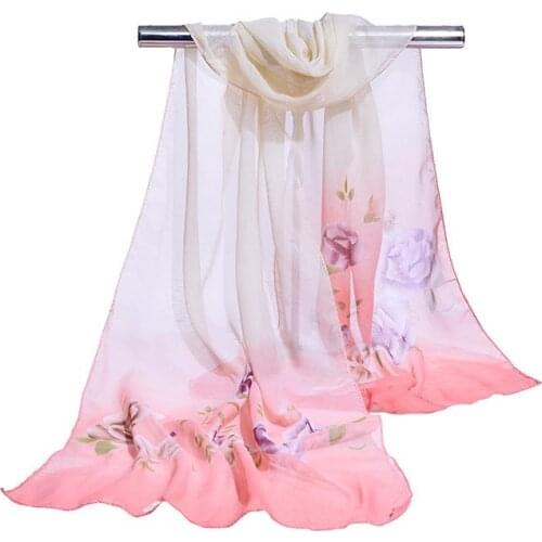 160*50cm Spring and summer Print woman Scarf Flower Chiffon Leaves Scarf Women Pareo Wrap Sunscreen Long Cape