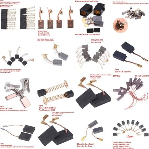 20/10/4/5/1Pcs Power Tool Carbon Brushes Electric Hammer Angle Grinder Graphite Brush Replacement For Motors Dremel Rotary Tool