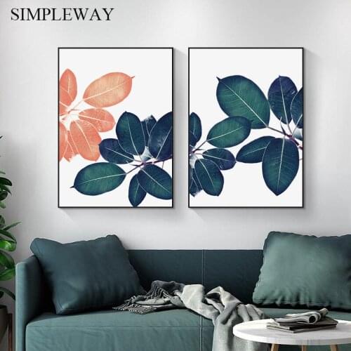 Scandinavian Botanical Leaf Wall Poster Nordic Abstract Plant Canvas Print Painting Contemporary Art Tropical Decoration Picture