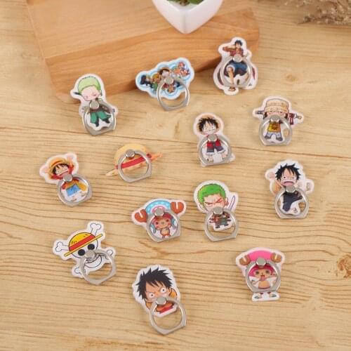360 Degree Anime One Piece Luffy Straw Hat Sanji Finger Ring Mobile Phone Smartphone Stand Holder For Iphone Xiaomi