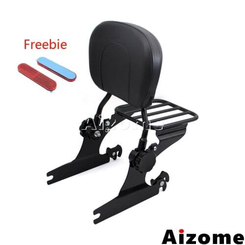 Motorcycle Backrest Sissy Bar Luggage Rack For Harley Softail Fat Boy FLSTF FXSTB FXST Night Train Standard Injected 2000-2006