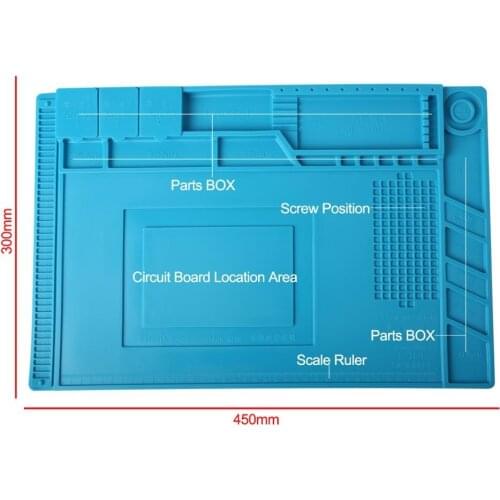 Newest S-180 55*35 CM BGA Heat Insulation Silicone Soldering Pad Repair Maintenance Platform Desk Mat with Magnetic Section