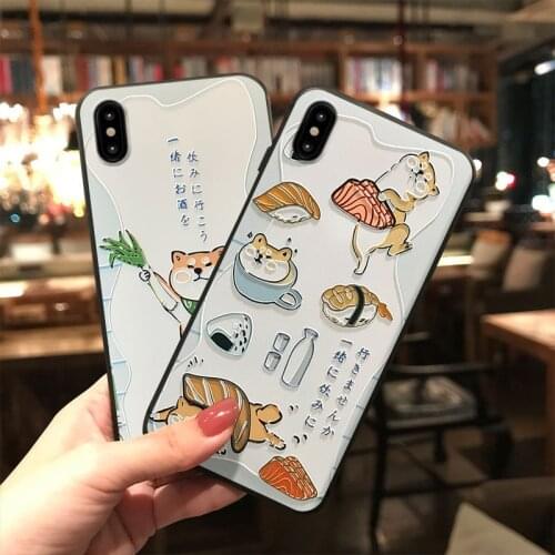 Japan Shiba Inu Sushi mobile phone case for iphone 11pro 11 XSMax X XS XR 7plus 8plus 7 8 6plus 6splus 6Capa soft TPU back cover
